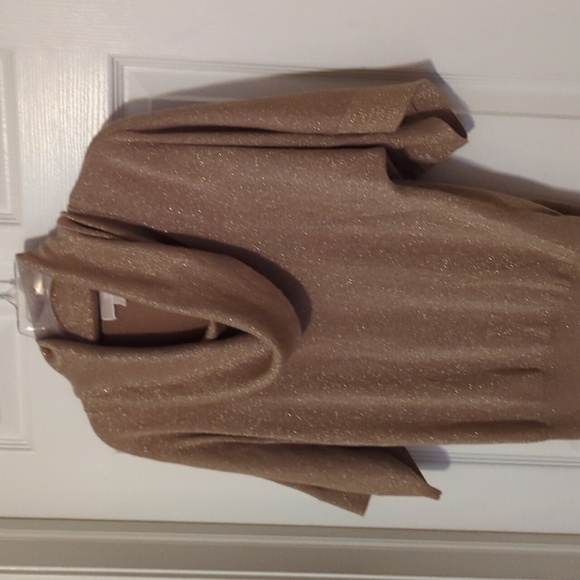 MICHAEL KORS * GOLD SHIMMER SS COWL NECK MEDIUM - Picture 5 of 9